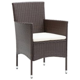 Patio Dining Chairs 2 pcs Poly Rattan Brown