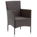 Patio Dining Chairs 2 pcs Poly Rattan Brown