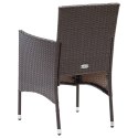 Patio Dining Chairs 2 pcs Poly Rattan Brown