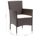 Patio Dining Chairs 2 pcs Poly Rattan Brown