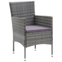 Patio Dining Chairs 4 pcs Poly Rattan Gray