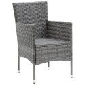 Patio Dining Chairs 4 pcs Poly Rattan Gray