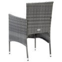 Patio Dining Chairs 4 pcs Poly Rattan Gray