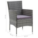 Patio Dining Chairs 4 pcs Poly Rattan Gray