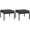 Patio Footstools with Gray Cushions 2 pcs 23.6"x23.6"x13.8" Steel