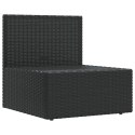 Patio Middle Sofa with Cushions Black Poly Rattan