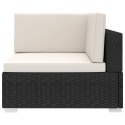 Sectional Corner Chair with Cushions Poly Rattan Black