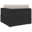 Sectional Corner Chair with Cushions Poly Rattan Black