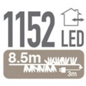 LAMPKI CHOINKOWE ŁAŃCUCH ŚWIETLNY 1152 LED TIMER CIEPŁY BIAŁY