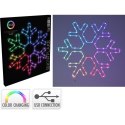 PŁATEK ŚNIEGU DEKORACYJNY WISZĄCY 90LED RGB USB