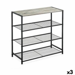 Regał Confortime Czarny Metal 60 x 30 x 63,5 cm (3 Sztuk)