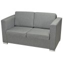 VidaXL 2 osobowa sofa tapicerowana jasnoszara