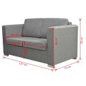 VidaXL 2 osobowa sofa tapicerowana jasnoszara