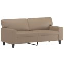 VidaXL 2-osobowa sofa z poduszkami, cappuccino, 140 cm, sztuczna skóra