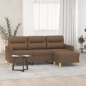 VidaXL 3-osobowa sofa z podnóżkiem, brązowy, 180 cm, tkaniną