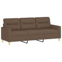 VidaXL 3-osobowa sofa z podnóżkiem, brązowy, 180 cm, tkaniną