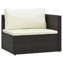 VidaXL 5 Piece Garden Lounge Set with Cushions Poly Rattan Brown