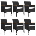 VidaXL 7 Piece Patio Dining Set Black