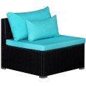 VidaXL 9 Piece Patio Lounge Set with Cushions Poly Rattan Blue