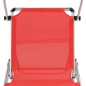 VidaXL Folding Sun Lounger with Roof Aluminum and Textilene Red