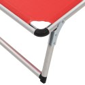 VidaXL Folding Sun Lounger with Roof Aluminum and Textilene Red