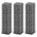 VidaXL Gabion Set 3 pcs Galvanized Wire 9.8"x9.8"x39.4"