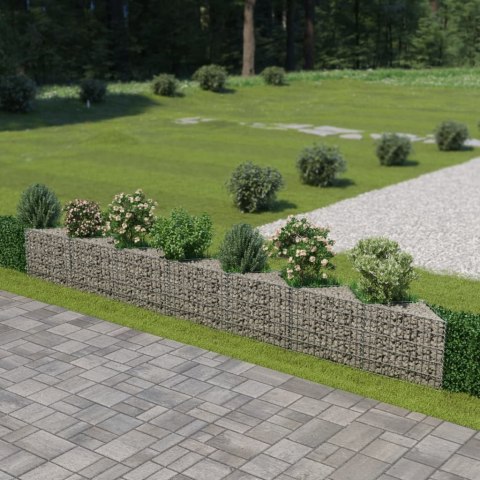 VidaXL Gabion Wall Galvanized Steel 177.2"x11.8"x19.7"