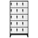 VidaXL Locker Cabinet Anthracite and White 35.4"x15.7"x70.9" Steel