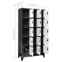 VidaXL Locker Cabinet Anthracite and White 35.4"x15.7"x70.9" Steel