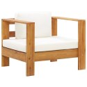 VidaXL Patio Chair with Cushion Cream Solid Acacia Wood