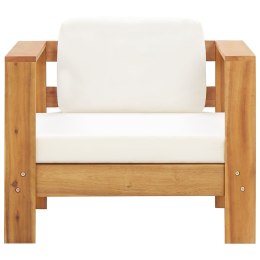 VidaXL Patio Chair with Cushion Cream Solid Acacia Wood