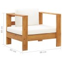 VidaXL Patio Chair with Cushion Cream Solid Acacia Wood