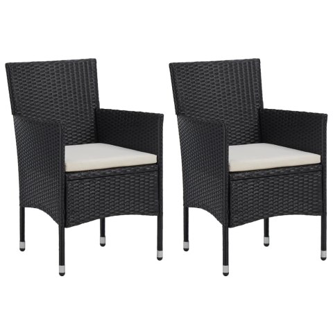 VidaXL Patio Dining Chairs 2pcs Poly Rattan Black