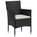 VidaXL Patio Dining Chairs 2pcs Poly Rattan Black