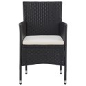 VidaXL Patio Dining Chairs 2pcs Poly Rattan Black