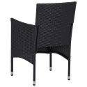 VidaXL Patio Dining Chairs 2pcs Poly Rattan Black