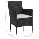 VidaXL Patio Dining Chairs 2pcs Poly Rattan Black