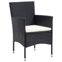 VidaXL Patio Dining Chairs 4 pcs Poly Rattan Black