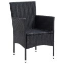 VidaXL Patio Dining Chairs 4 pcs Poly Rattan Black