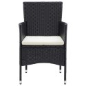 VidaXL Patio Dining Chairs 4 pcs Poly Rattan Black