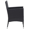 VidaXL Patio Dining Chairs 4 pcs Poly Rattan Black