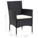 VidaXL Patio Dining Chairs 4 pcs Poly Rattan Black