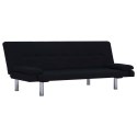 VidaXL Sofa Bed with Two Pillows Black Fabric