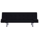 VidaXL Sofa Bed with Two Pillows Black Fabric