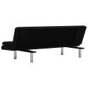 VidaXL Sofa Bed with Two Pillows Black Fabric