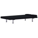 VidaXL Sofa Bed with Two Pillows Black Fabric