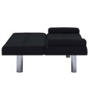 VidaXL Sofa Bed with Two Pillows Black Fabric