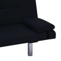 VidaXL Sofa Bed with Two Pillows Black Fabric