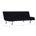 VidaXL Sofa Bed with Two Pillows Black Fabric