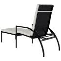 VidaXL Sun Lounger with Footrest PE Rattan Black